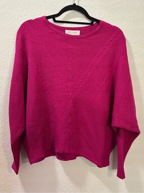 Philosophy Magenta Textured Dolman Sleeve Pullover Sweater Size 2X NWT